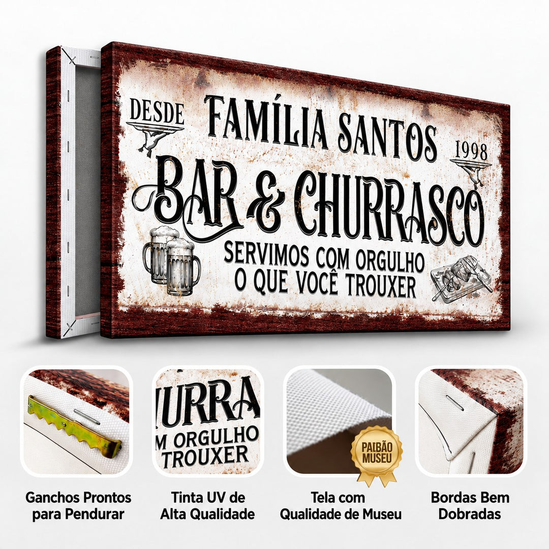 Quadro Bar &amp; Churrasco Personalizado
