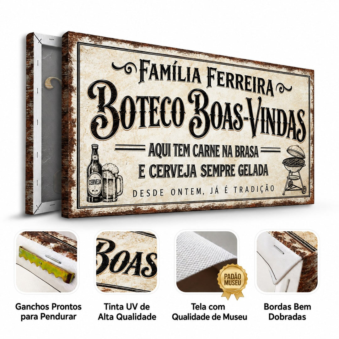 Quadro Boteco Boas-Vindas Personalizado