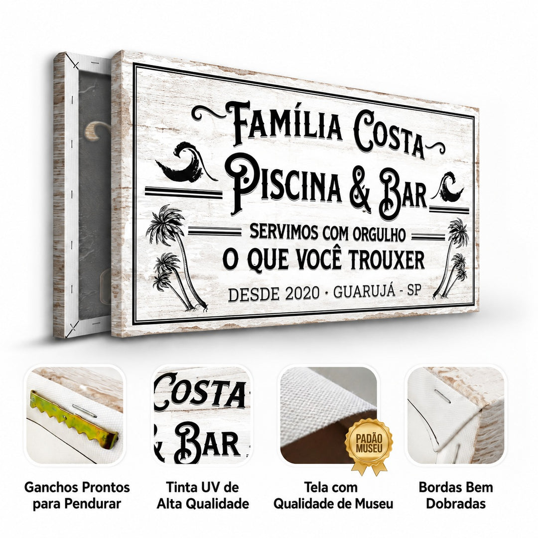 Quadro Piscina &amp; Bar Personalizado