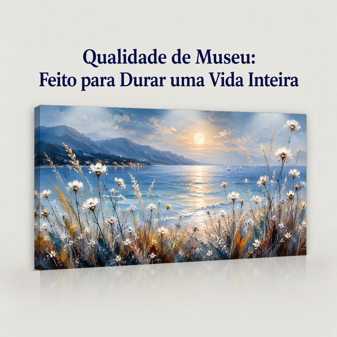 Quadro Luar à Beira-mar em canvas com qualidade de museu, feito para durar