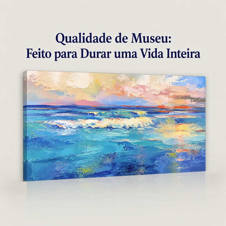 Quadro Mar ao Entardecer em canvas com qualidade de museu, feito para durar