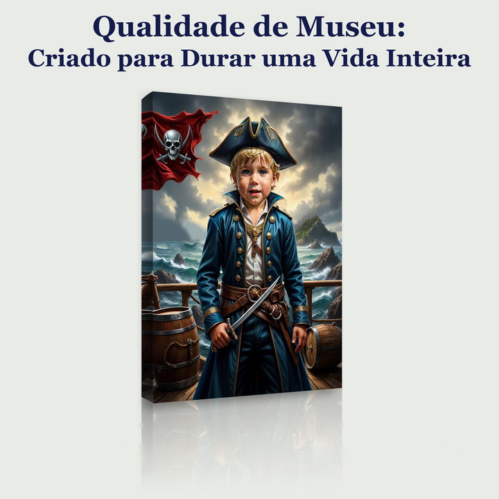O Capitão Pirata – quadro canvas personalizado, qualidade de museu, criado para durar uma vida inteira
