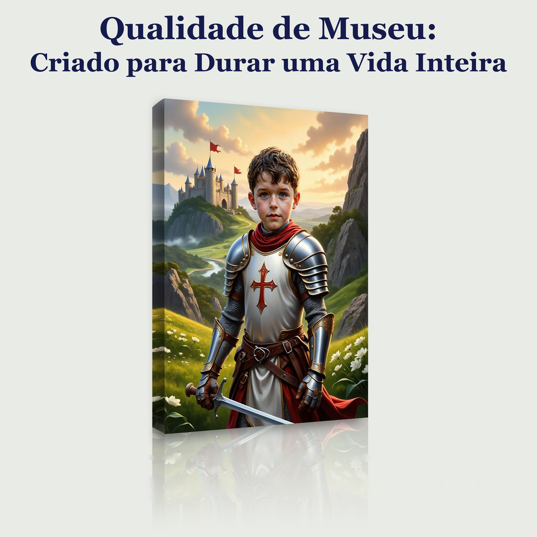 O Cavaleiro Cruzado – quadro canvas personalizado, qualidade de museu, criado para durar uma vida inteira