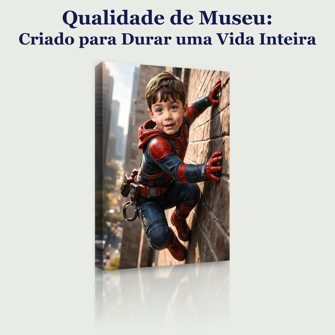 O Pequeno Escalador – quadro canvas personalizado, qualidade de museu, criado para durar uma vida inteira
