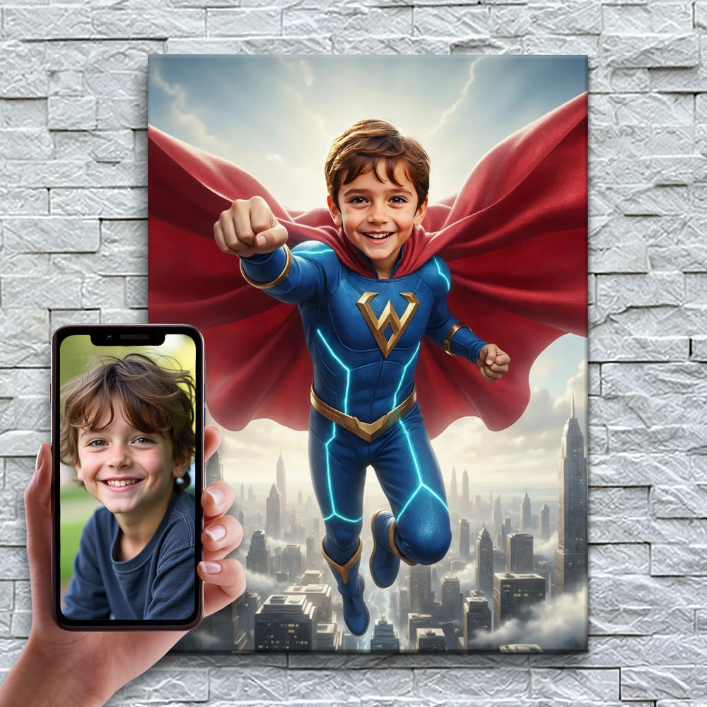 O Super Sentinela – antes e depois: a foto enviada e o quadro pronto