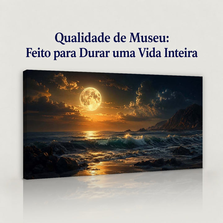 Quadro Mar sob a Lua Cheia em canvas com qualidade de museu, feito para durar