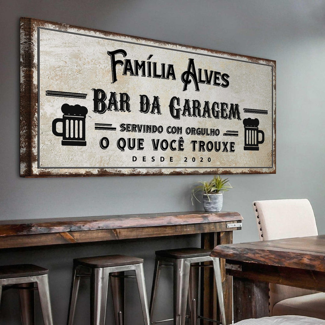 Quadro Bar da Garagem Personalizado
