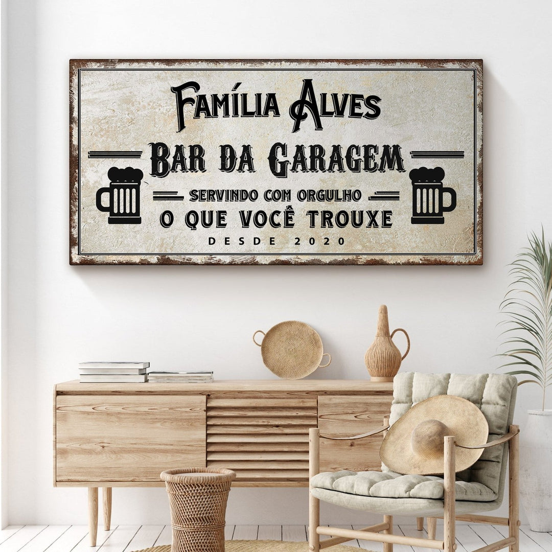Quadro Bar da Garagem Personalizado