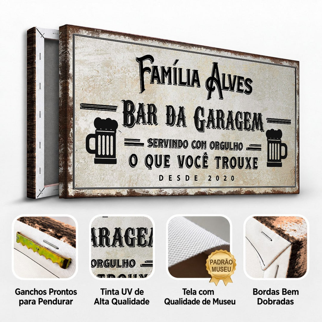 Quadro Bar da Garagem Personalizado