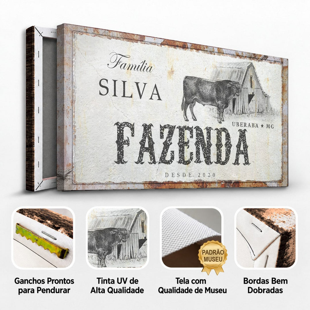 Quadro Fazenda Rústica Personalizado