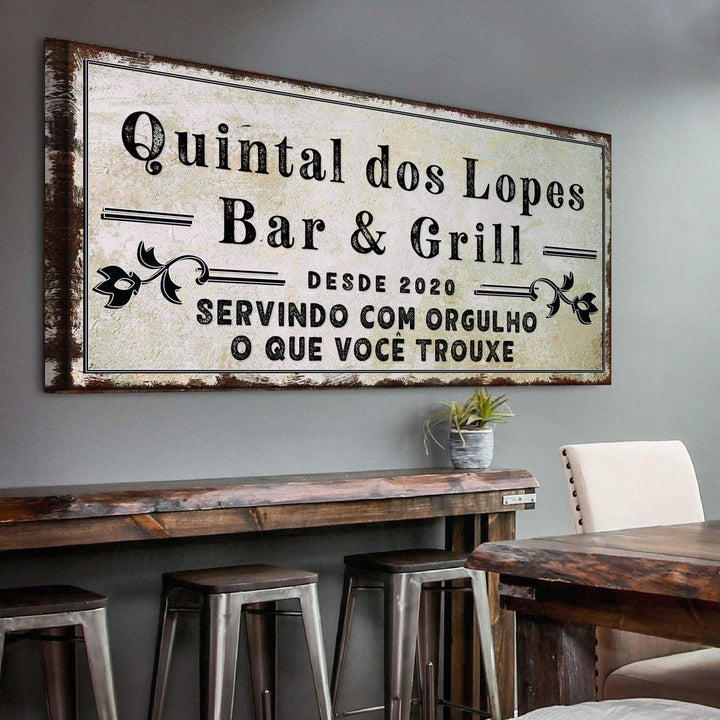 Quadro Quintal Bar &amp; Grill Personalizado