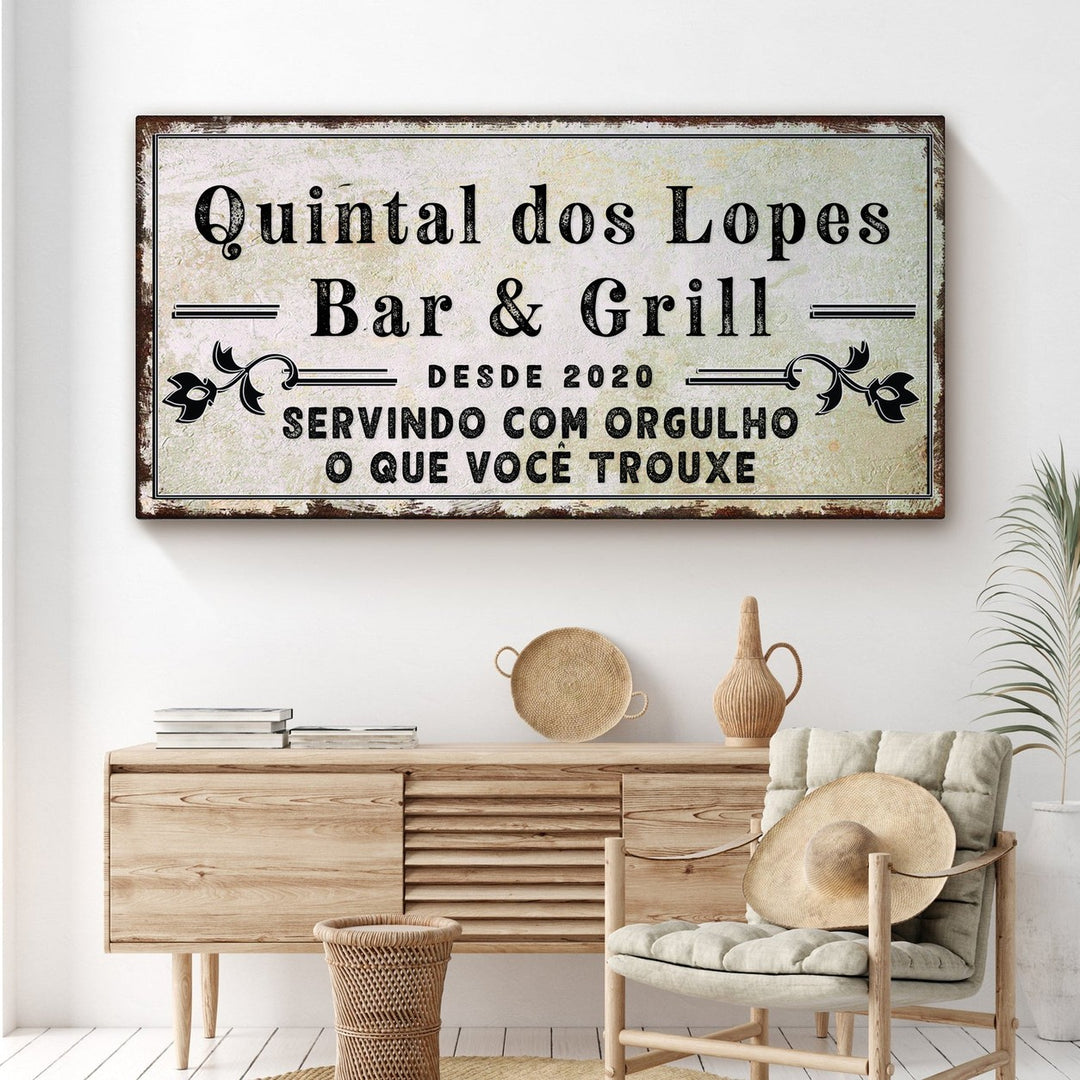 Quadro Quintal Bar &amp; Grill Personalizado