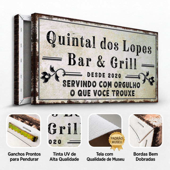 Quadro Quintal Bar &amp; Grill Personalizado