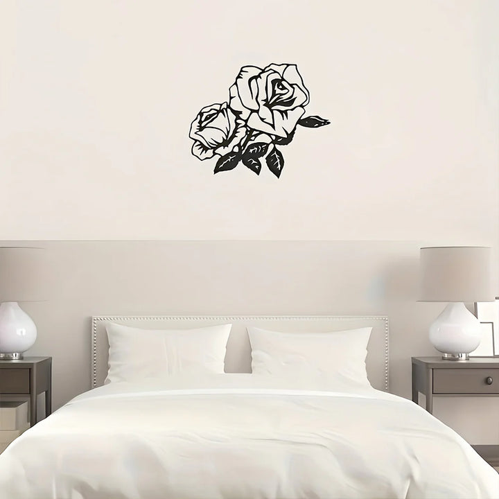 Rosas Clássicas I em metal — detalhe das bordas e contornos