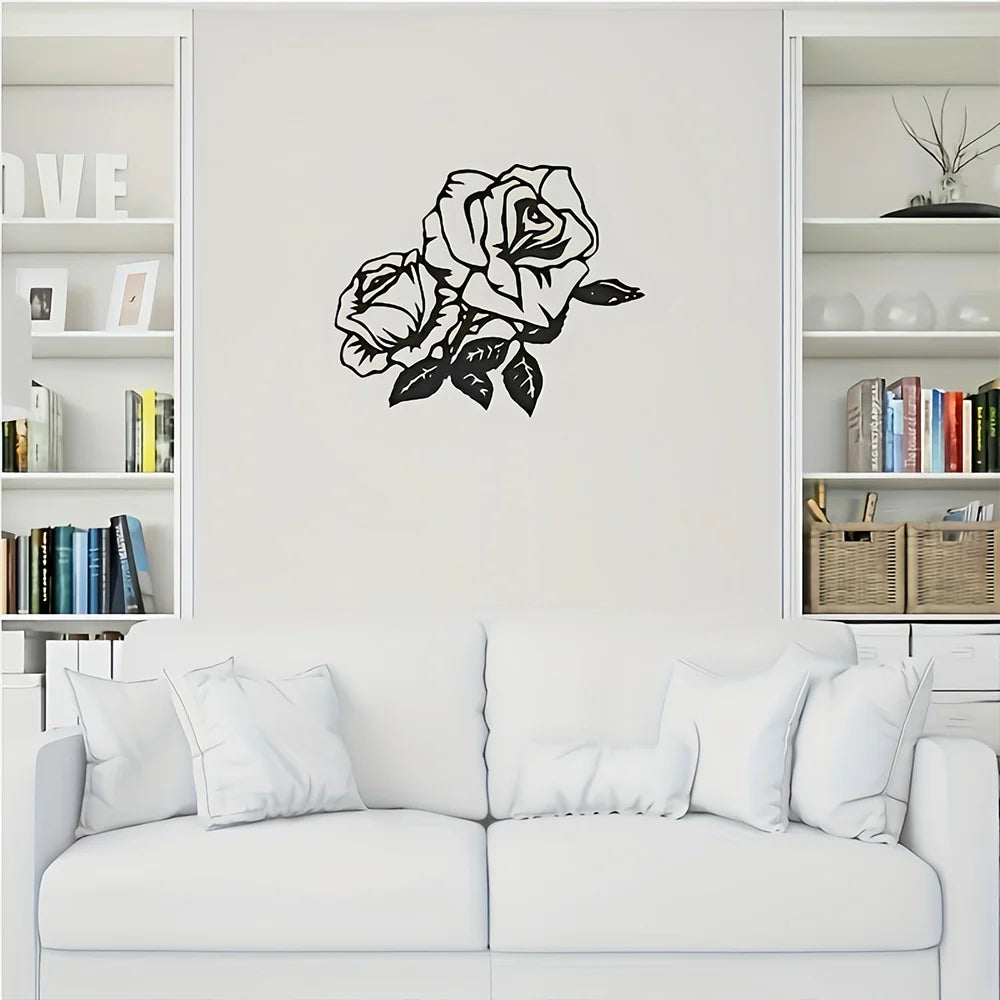 Rosas Clássicas I em metal — arte decorativa em primeiro plano